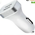 2 USB Car Charger w/ Silver Trim